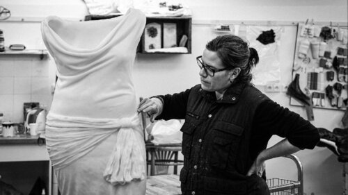 Karen LaMonte working in her studio. ©Karen LaMonte Photo: Martin Polak