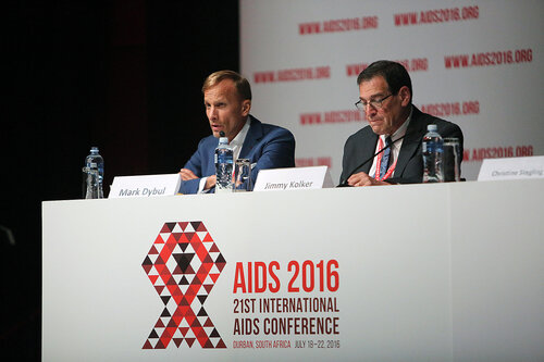 21st International AIDS Conference (AIDS 2016), Durban, South Africa.
Opportunities for and Challenges to Sustainable Financing of the AIDS Response
Symposia Session
Wednesday 20 July : Venue -Session Room 11
CO-CHAIRS:
Mark Dybul, The Global Fund to Fight AIDS, Tuberculosis and Malaria, Switzerland 
Jimmy Kolker, U.S. Department of Health and Human Services (HHS), United States 
Photo©International AIDS Society/Abhi Indrarajan
