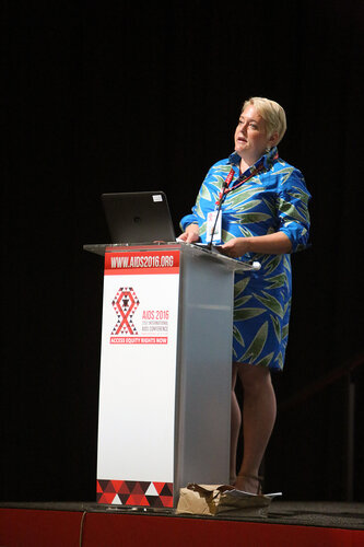 21st International AIDS Conference (AIDS 2016), Durban, South Africa.
Opportunities for and Challenges to Sustainable Financing of the AIDS Response
Symposia Session
Wednesday 20 July : Venue -Session Room 11
Christine Stegling, International HIV/AIDS Alliance, United Kingdom 
Photo©International AIDS Society/Abhi Indrarajan