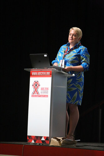21st International AIDS Conference (AIDS 2016), Durban, South Africa.
Opportunities for and Challenges to Sustainable Financing of the AIDS Response
Symposia Session
Wednesday 20 July : Venue -Session Room 11
Christine Stegling, International HIV/AIDS Alliance, United Kingdom 
Photo©International AIDS Society/Abhi Indrarajan