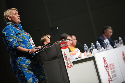 21st International AIDS Conference (AIDS 2016), Durban, South Africa.
Opportunities for and Challenges to Sustainable Financing of the AIDS Response
Symposia Session
Wednesday 20 July : Venue -Session Room 11
Christine Stegling, International HIV/AIDS Alliance, United Kingdom 
Photo©International AIDS Society/Abhi Indrarajan