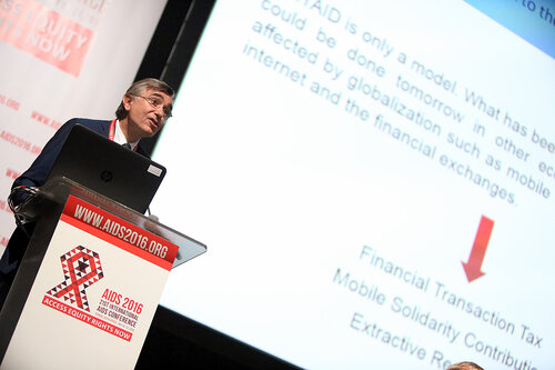 21st International AIDS Conference (AIDS 2016), Durban, South Africa.
Opportunities for and Challenges to Sustainable Financing of the AIDS Response
Symposia Session
Wednesday 20 July : Venue -Session Room 11
Philippe Douste-Blazy, Special Advisor to the United Nations Secretary-General on Innovative Finance for Development, France 
Photo©International AIDS Society/Abhi Indrarajan