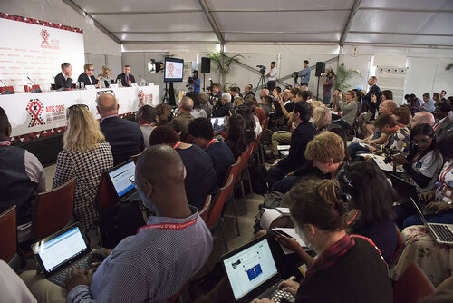 21st International AIDS Conference (AIDS 2016), Durban, South Africa.
Photo shows the PEPFAR and Elton John AIDS Foundation Press Conference.
Photo©International AIDS Society/Steve Forrest/Workers' Photos