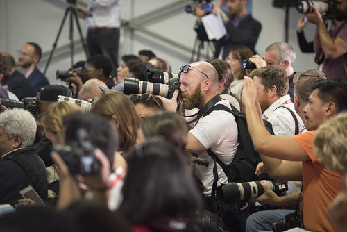 21st International AIDS Conference (AIDS 2016), Durban, South Africa.
Photo shows the PEPFAR and Elton John AIDS Foundation Press Conference.
Photo©International AIDS Society/Steve Forrest/Workers' Photos