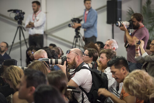 21st International AIDS Conference (AIDS 2016), Durban, South Africa.
Photo shows the PEPFAR and Elton John AIDS Foundation Press Conference.
Photo©International AIDS Society/Steve Forrest/Workers' Photos
