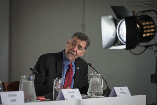 21st International AIDS Conference (AIDS 2016), Durban, South Africa.
Photo shows the PEPFAR and Elton John AIDS Foundation Press Conference. Chris Beyrer, President International AIDS Society.
Photo©International AIDS Society/Steve Forrest/Workers' Photos