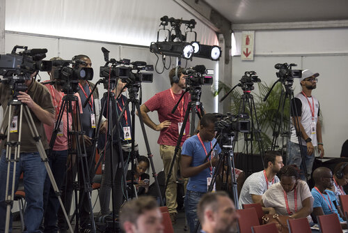 21st International AIDS Conference (AIDS 2016), Durban, South Africa.
Photo shows the PEPFAR and Elton John AIDS Foundation Press Conference.
Photo©International AIDS Society/Steve Forrest/Workers' Photos