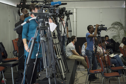 21st International AIDS Conference (AIDS 2016), Durban, South Africa.
Photo shows the PEPFAR and Elton John AIDS Foundation Press Conference.
Photo©International AIDS Society/Steve Forrest/Workers' Photos