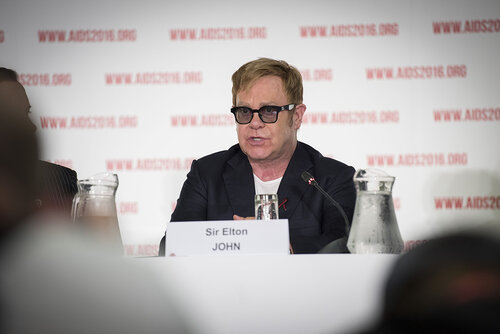 21st International AIDS Conference (AIDS 2016), Durban, South Africa.
Photo shows the PEPFAR and Elton John AIDS Foundation Press Conference. Sir Elton John, Founder, Elton John AIDS Foundation.
Photo©International AIDS Society/Steve Forrest/Workers' Photos