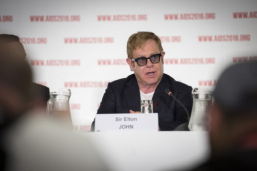 21st International AIDS Conference (AIDS 2016), Durban, South Africa.
Photo shows the PEPFAR and Elton John AIDS Foundation Press Conference. Sir Elton John, Founder, Elton John AIDS Foundation.
Photo©International AIDS Society/Steve Forrest/Workers' Photos