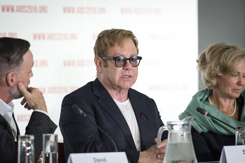 21st International AIDS Conference (AIDS 2016), Durban, South Africa.
Photo shows the PEPFAR and Elton John AIDS Foundation Press Conference. Left to Right: David Furnish, Chairman, Elton John AIDS Foundation; Sir Elton John, Founder, Elton John AIDS Foundation; Ambassador Deborah Birx, United States Global AIDS Coordinator.
Photo©International AIDS Society/Steve Forrest/Workers' Photos