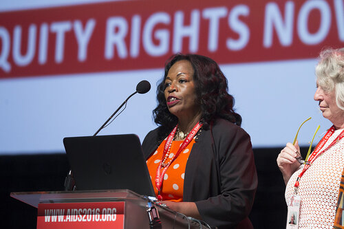 21st International AIDS Conference (AIDS 2016), Durban, South Africa.
What is our goal? (WEPL0101)
Professor Lorraine Sherr with Dr. Chewe Luo speaks ahead of the Award Presentation: Prize for Excellence in Research Related to Children Affected by HIV, 20 July, 2016.
Photo©International AIDS Society/Rogan Ward
