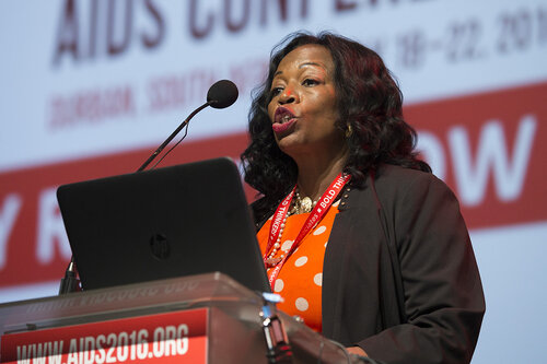 21st International AIDS Conference (AIDS 2016), Durban, South Africa.
What is our goal? (WEPL0101)
Professor Lorraine Sherr with Dr. Chewe Luo speaks ahead of the Award Presentation: Prize for Excellence in Research Related to Children Affected by HIV, 20 July, 2016.
Photo©International AIDS Society/Rogan Ward