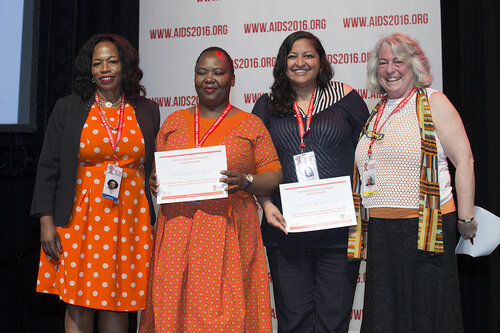 21st International AIDS Conference (AIDS 2016), Durban, South Africa.
What is our goal? (WEPL01)
Award Presentation: Prize for Excellence in Research Related to Children Affected by HIV, Dr. Chewe Luo, Makhahliso Jubilee, Theresa Betancourt and Professor Lorraine Sherr, 20 July, 2016.
Photo©International AIDS Society/Rogan Ward