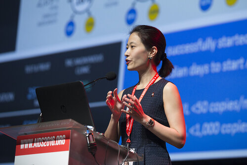21st International AIDS Conference (AIDS 2016), Durban, South Africa.
What is our goal? (WEPL0102)
Prevention Equity: Uptake of Innovations in Testing, Prevention, Reducing Incidence 
Nittaya Phanuphak, Thai Red Cross AIDS Research Centre, Thailand speaks, 20 July, 2016.
Photo©International AIDS Society/Rogan Ward