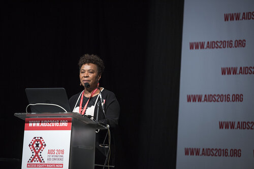 21st International AIDS Conference (AIDS 2016), Durban, South Africa.
Photo shows the 'Courage in Leadership: World Leaders with the Political Will to Remove Punitive Laws session.
Barbara Lee, United States Congress, United States, speaking.
Photo©International AIDS Society/Steve Forrest/Workers' Photos