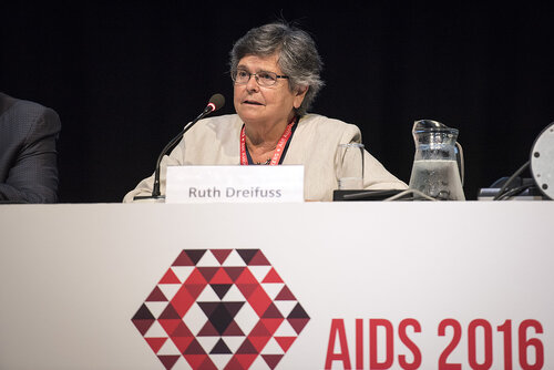 21st International AIDS Conference (AIDS 2016), Durban, South Africa.
Photo shows the 'Courage in Leadership: World Leaders with the Political Will to Remove Punitive Laws session.
Ruth Dreifuss, Former President, Switzerland speaking.
Photo©International AIDS Society/Steve Forrest/Workers' Photos