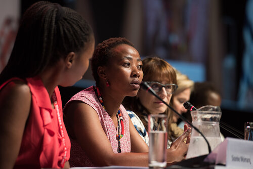 21st International AIDS Conference (AIDS 2016), Durban, South Africa. Photo shows: Turning the Tide for Adolescent Girls and Young Women: How Realizing Gender Equality and Securing Women’s Human Rights are Essential for Reaching the End of AIDS. Speaker: Vuyiseka Dubula. Photo©International AIDS Society/Marcus Rose