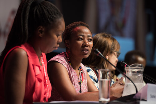 21st International AIDS Conference (AIDS 2016), Durban, South Africa. Photo shows: Turning the Tide for Adolescent Girls and Young Women: How Realizing Gender Equality and Securing Women’s Human Rights are Essential for Reaching the End of AIDS. Speaker: Vuyiseka Dubula. Photo©International AIDS Society/Marcus Rose