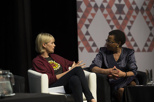 21st International AIDS Conference (AIDS 2016), Durban, South Africa.
What a Girl Wants: Sexual and Reproductive Health and Rights, Treatment Access and Gender Equality (TUSS01)
Charlize Theron and Graça Machel, Graça Machel Trust, Mozambique, 19 July, 2016.
Photo©International AIDS Society/Rogan Ward