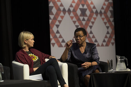 21st International AIDS Conference (AIDS 2016), Durban, South Africa.
What a Girl Wants: Sexual and Reproductive Health and Rights, Treatment Access and Gender Equality (TUSS01)
Charlize Theron and Graça Machel, Graça Machel Trust, Mozambique, 19 July, 2016.
Photo©International AIDS Society/Rogan Ward