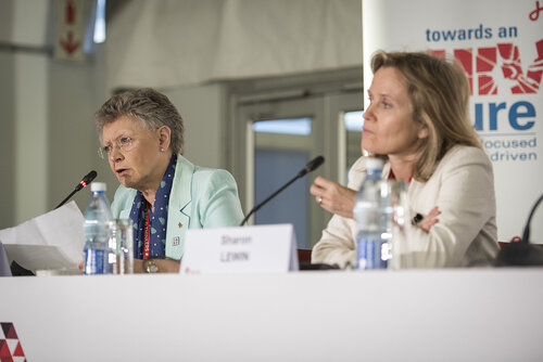 21st International AIDS Conference (AIDS 2016), Durban, South Africa.
Photo shows the official HIV Cure Research Press Conference. Sharon Lewin, Co-Chair, IAS Towards an HIV Cure Initiative, and Director, Peter Doherty Institute for Infection and Immunity speaking.
Photo©International AIDS Society/Steve Forrest/Workers' Photos