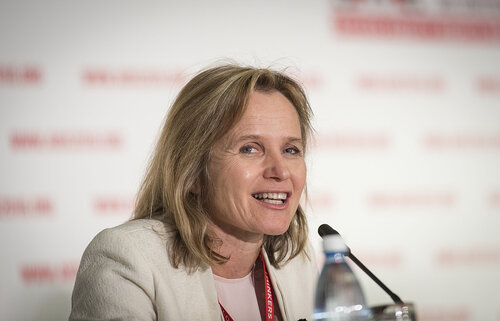 21st International AIDS Conference (AIDS 2016), Durban, South Africa.
Photo shows the official HIV Cure Research Press Conference. Sharon Lewin, Co-Chair, IAS Towards an HIV Cure Initiative, and Director, Peter Doherty Institute for Infection and Immunity speaking.
Photo©International AIDS Society/Steve Forrest/Workers' Photos