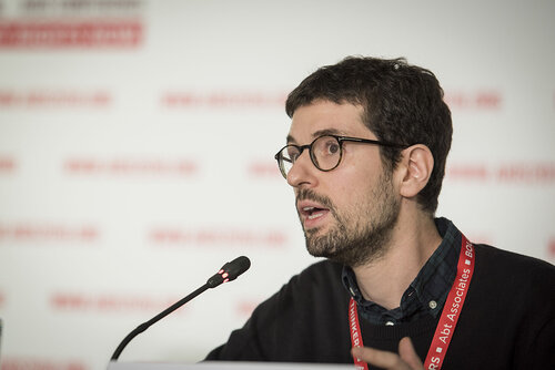 21st International AIDS Conference (AIDS 2016), Durban, South Africa.
Photo shows the official HIV Cure Research Press Conference. Giorgio Bozzi from the United States speaking.
Photo©International AIDS Society/Steve Forrest/Workers' Photos