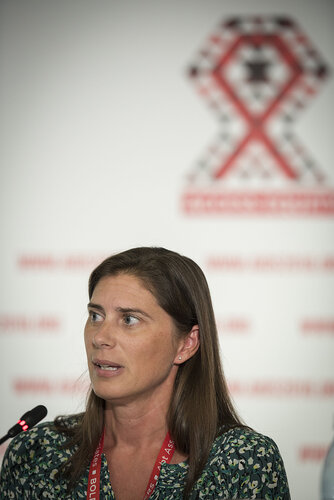 21st International AIDS Conference (AIDS 2016), Durban, South Africa.
Photo shows the official HIV Cure Research Press Conference. Ann Chahroudi, Assistant Professor of Pediatric Infectious Diseases, Emory University School of Medicine, speaking.
Photo©International AIDS Society/Steve Forrest/Workers' Photos