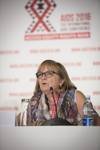 21st International AIDS Conference (AIDS 2016), Durban, South Africa.
Photo shows the official HIV Cure Research Press Conference. Barbara Felber, Head, Human Retrovirus Pathogenesis Section, National Cancer Institute, speaking.
Photo©International AIDS Society/Steve Forrest/Workers' Photos