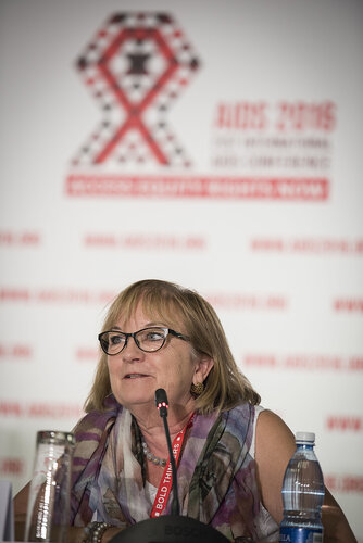 21st International AIDS Conference (AIDS 2016), Durban, South Africa.
Photo shows the official HIV Cure Research Press Conference. Barbara Felber, Head, Human Retrovirus Pathogenesis Section, National Cancer Institute, speaking.
Photo©International AIDS Society/Steve Forrest/Workers' Photos