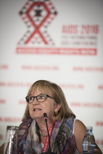 21st International AIDS Conference (AIDS 2016), Durban, South Africa.
Photo shows the official HIV Cure Research Press Conference. Barbara Felber, Head, Human Retrovirus Pathogenesis Section, National Cancer Institute, speaking.
Photo©International AIDS Society/Steve Forrest/Workers' Photos