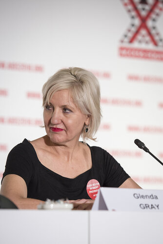 21st International AIDS Conference (AIDS 2016), Durban, South Africa.
Photo shows the 'Ongoing Search for a Vaccine' Official Press Conference.
Glenda Gray Centre), President and CEO, South African Medical Research.
Photo©International AIDS Society/Steve Forrest/Workers' Photos