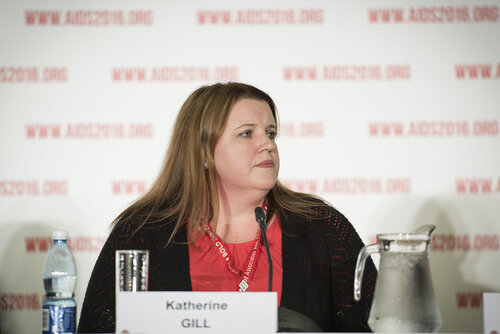 21st International AIDS Conference (AIDS 2016), Durban, South Africa.
Photo shows the 'Expanding the Impact of PrEP' Official Press Conference.
Katherine Gill, Medical Officer, The Desmond Tutu HIV Centre speaking.
Photo©International AIDS Society/Steve Forrest/Workers' Photos