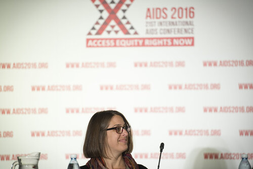 21st International AIDS Conference (AIDS 2016), Durban, South Africa.
Photo shows the 'Expanding the Impact of PrEP' Official Press Conference.
Sybil Hosek, Clinical Psychologist, Stroger Hospital of Cook County.
Photo©International AIDS Society/Steve Forrest/Workers' Photos