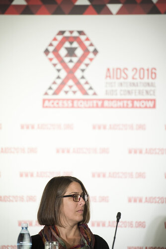 21st International AIDS Conference (AIDS 2016), Durban, South Africa.
Photo shows the 'Expanding the Impact of PrEP' Official Press Conference.
Sybil Hosek, Clinical Psychologist, Stroger Hospital of Cook County.
Photo©International AIDS Society/Steve Forrest/Workers' Photos