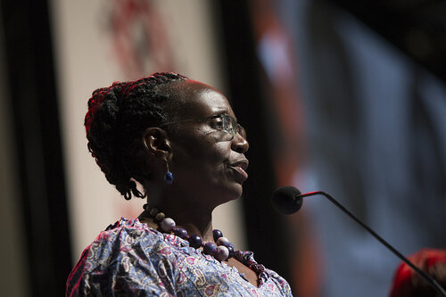 21st International AIDS Conference (AIDS 2016), Durban, South Africa.
Where are we now? (TUPL03).  Elizabeth Bukusi, Kenya Medical Research Institute (KEMRI), Kenya, Maurine Murenga, International Community of Women Living with HIV (ICW), Kenya speaks, 19 July, 2016.
Photo©International AIDS Society/Rogan Ward