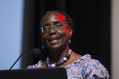 21st International AIDS Conference (AIDS 2016), Durban, South Africa.
Where are we now? (TUPL03).  Elizabeth Bukusi, Kenya Medical Research Institute (KEMRI), Kenya, Maurine Murenga, International Community of Women Living with HIV (ICW), Kenya speaks, 19 July, 2016.
Photo©International AIDS Society/Rogan Ward