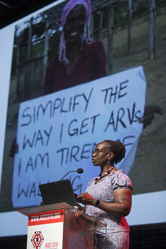 21st International AIDS Conference (AIDS 2016), Durban, South Africa.
Where are we now? (TUPL03).  Elizabeth Bukusi, Kenya Medical Research Institute (KEMRI), Kenya, Maurine Murenga, International Community of Women Living with HIV (ICW), Kenya speaks, 19 July, 2016.
Photo©International AIDS Society/Rogan Ward