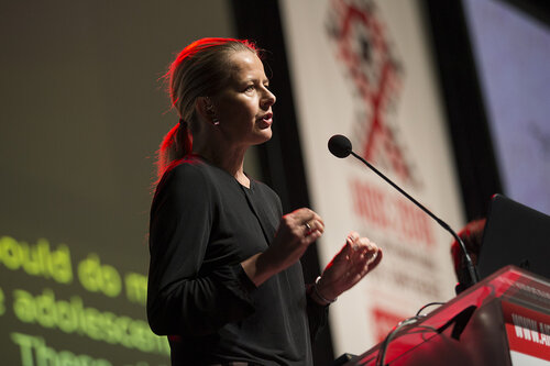 21st International AIDS Conference (AIDS 2016), Durban, South Africa.
Where are we now? (TUPL01).  Princess Mabel van Oranje, Chair of the Board of Trustees, Girls not Brides, Netherlands speaks, 19 July, 2016.
Photo©International AIDS Society/Rogan Ward