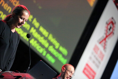 21st International AIDS Conference (AIDS 2016), Durban, South Africa.
Tuesday 19th July 2016, VENUE : Durban ICC Session Room 1
Tuesday Plenary
Speaker : Princess Mabel of Orange-Nassau 
Photo©International AIDS Society/Abhi Indrarajan