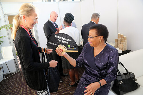 21st International AIDS Conference (AIDS 2016), Durban, South Africa.
Tuesday 19th July 2016, VENUE : Durban ICC (Green Room)
Tuesday Plenary
Princess Mabel of Orange-Nassau interacting with Graca Machel
Photo©International AIDS Society/Abhi Indrarajan