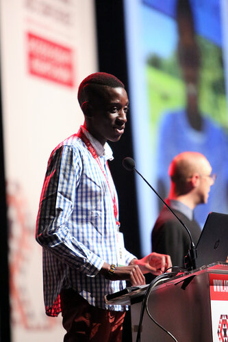 21st International AIDS Conference (AIDS 2016), Durban, South Africa.
Tuesday 19th July 2016, VENUE : Durban ICC Session Hall 1
Tuesday Plenary
Speaker : Jonathan Mann with his Godson Sello Andy Morobi
Photo©International AIDS Society/Abhi Indrarajan