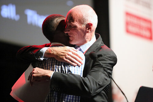 21st International AIDS Conference (AIDS 2016), Durban, South Africa.
Tuesday 19th July 2016, VENUE : Durban ICC Session Hall 1
Tuesday Plenary
Speaker : Jonathan Mann with his Godson Sello Andy Morobi
Photo©International AIDS Society/Abhi Indrarajan
