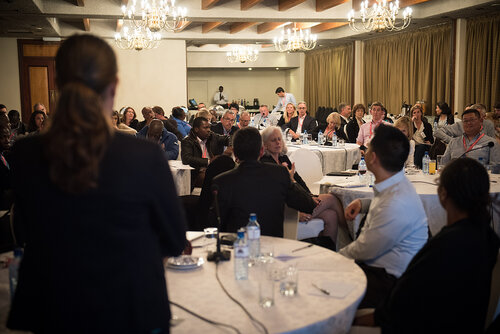 21st International AIDS Conference (AIDS 2016), Durban, South Africa. Photo shows: ILF Thematic Roundtable on HIV diagnostics: Addressing challenges of EID and POC diagnostics. Photo©International AIDS Society/Marcus Rose