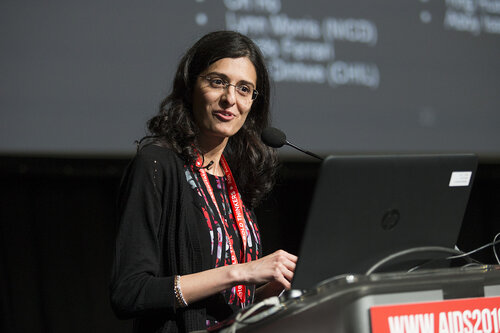 21st International AIDS Conference (AIDS 2016), Durban, South Africa.
Progress in HIV Vaccines and the Road to the Clinic (TUSY0304).
Fatima Laher, University of the Witwatersrand, South Africa speaks, 19 July, 2016.
Photo©International AIDS Society/Rogan Ward
