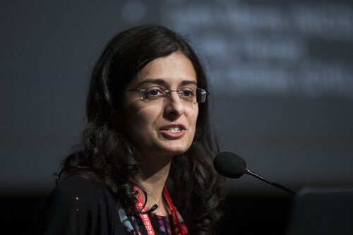 21st International AIDS Conference (AIDS 2016), Durban, South Africa.
Progress in HIV Vaccines and the Road to the Clinic (TUSY0304).
Fatima Laher, University of the Witwatersrand, South Africa speaks, 19 July, 2016.
Photo©International AIDS Society/Rogan Ward