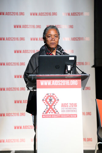 21st International AIDS Conference (AIDS 2016), Durban, South Africa.
THSA06 Moving from Silos to Solidarity
Thursday 21 July : Venue -Session Room 7
Marsha Martin, Global Network of Black People working in HIV, United States 
Photo©International AIDS Society/Abhi Indrarajan
