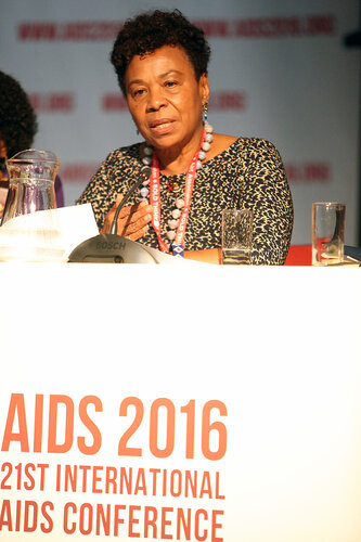 21st International AIDS Conference (AIDS 2016), Durban, South Africa.
THSA06 Moving from Silos to Solidarity
Thursday 21 July : Venue -Session Room 7
US Congresswoman : Barbara Lee
Photo©International AIDS Society/Abhi Indrarajan