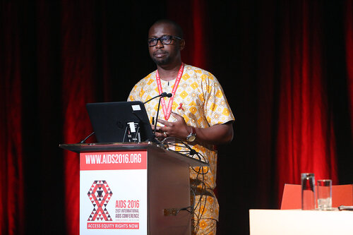 21st International AIDS Conference (AIDS 2016), Durban, South Africa.
THSA06 Moving from Silos to Solidarity
Thursday 21 July : Venue -Session Room 7
African Men for Sexual Health & Rights Executive Director : Kenechukwa "Kene" Esom
Photo©International AIDS Society/Abhi Indrarajan